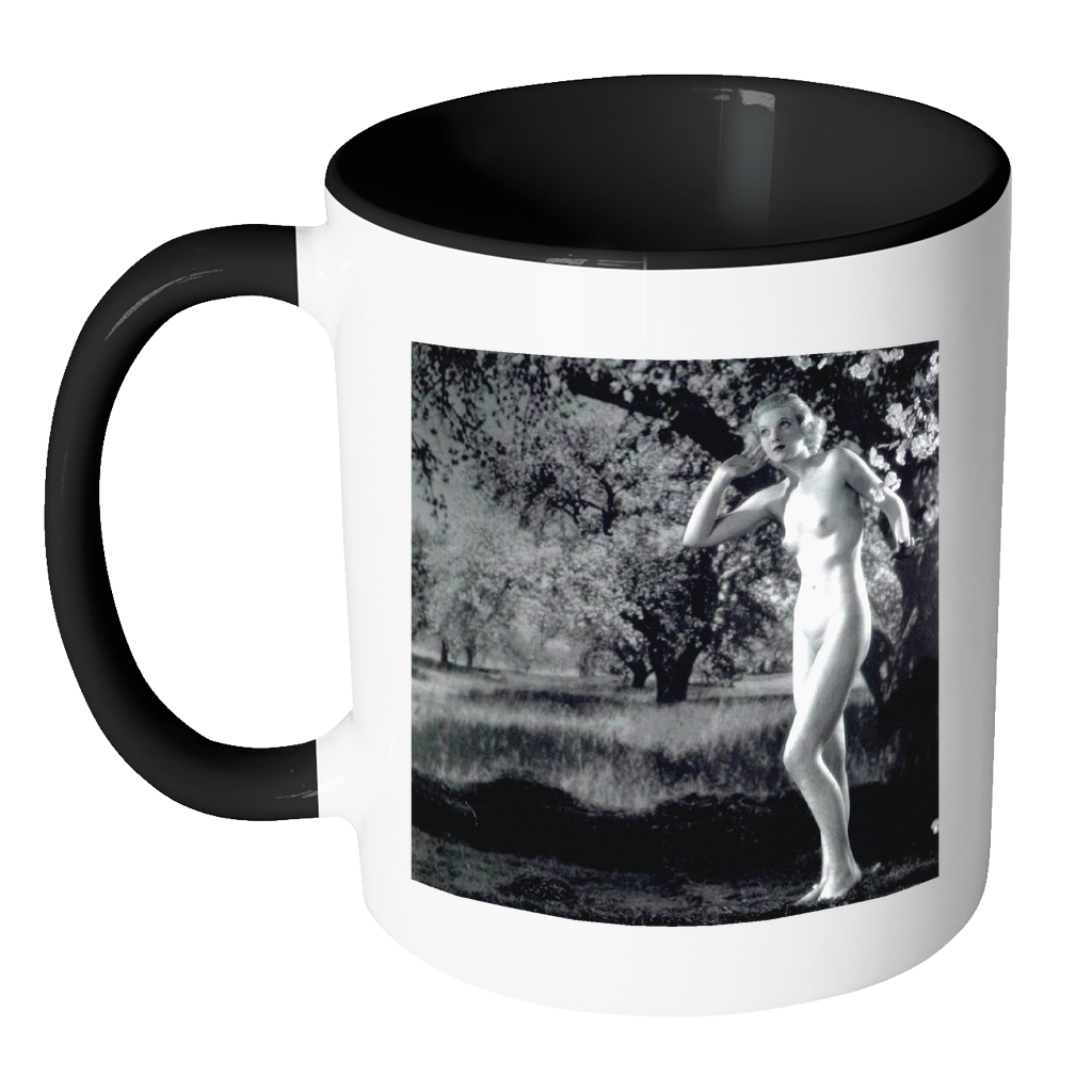 Victorian Pinup, erotic image, nude woman under tree on 11 oz coffee mug