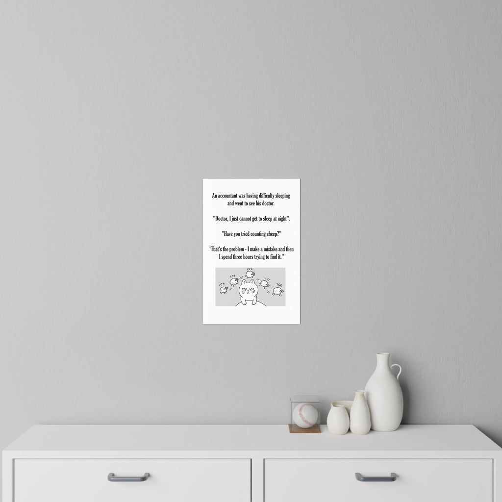 Funny Accountant Wall Decals - Sleep Humor Decor for Home & Office