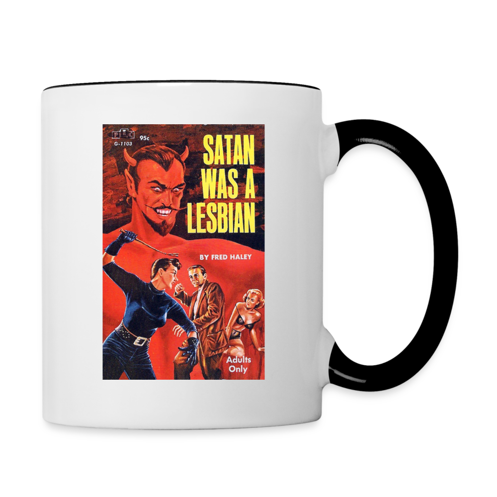 Satan Was a Lesbian Contrast Coffee Mug - white/black