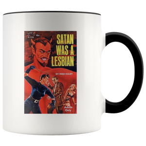Satan Was a Lesbian - Pulp Fiction cover on coffee mug