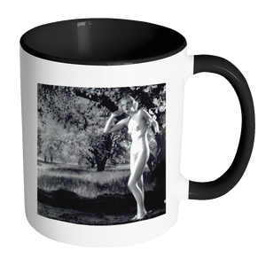 Victorian Pinup, erotic image, nude woman under tree on 11 oz coffee mug