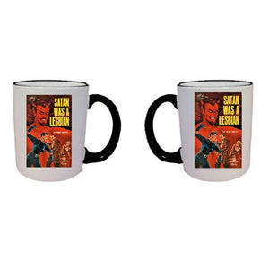 Satan Was a Lesbian - Pulp Fiction cover on coffee mug