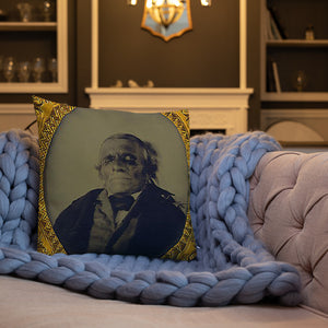 Post Mortem photo pillow, PM of man on 18 x 18 pillow