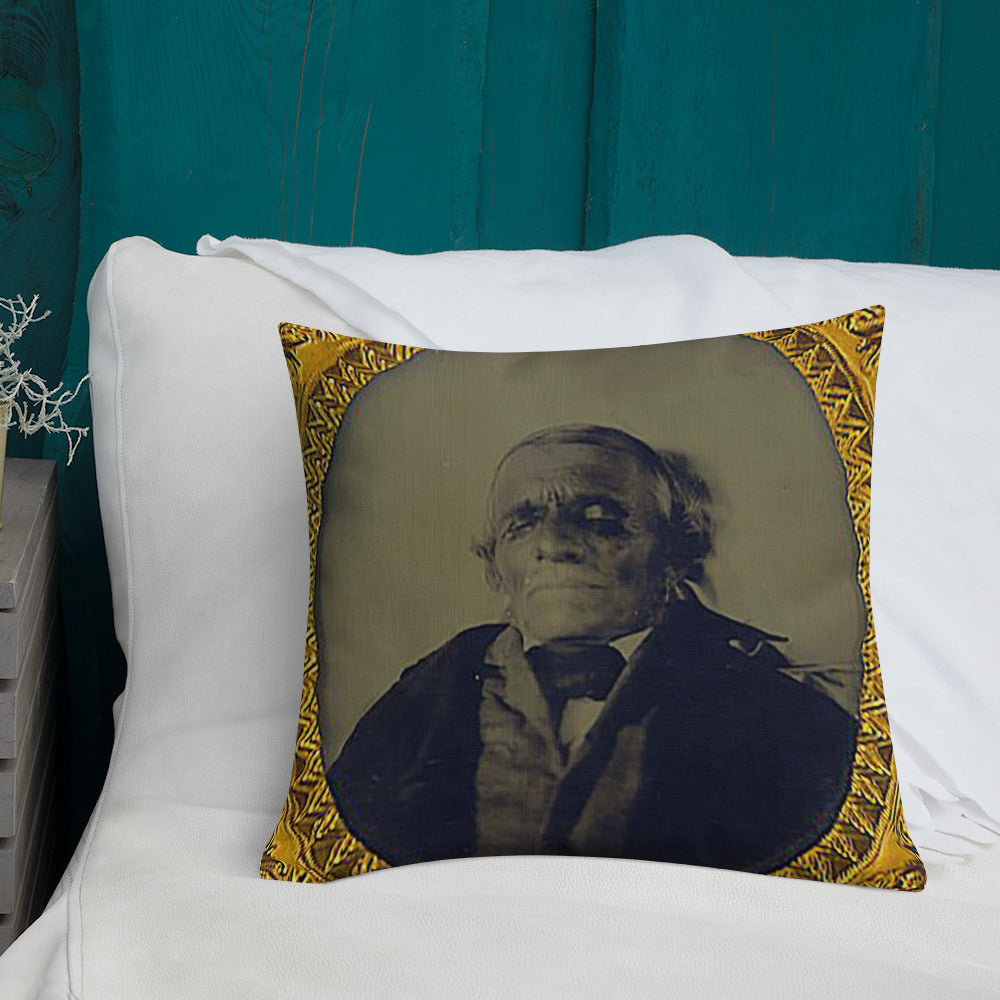 Post Mortem photo pillow, PM of man on 18 x 18 pillow