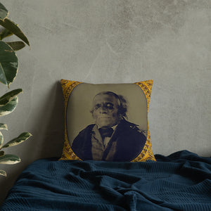 Post Mortem photo pillow, PM of man on 18 x 18 pillow