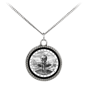 Vive Memor Lethi Fugit Hora coin pendant on chain