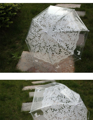 Romantic Lace Design with cats -  Transparent Umbrella