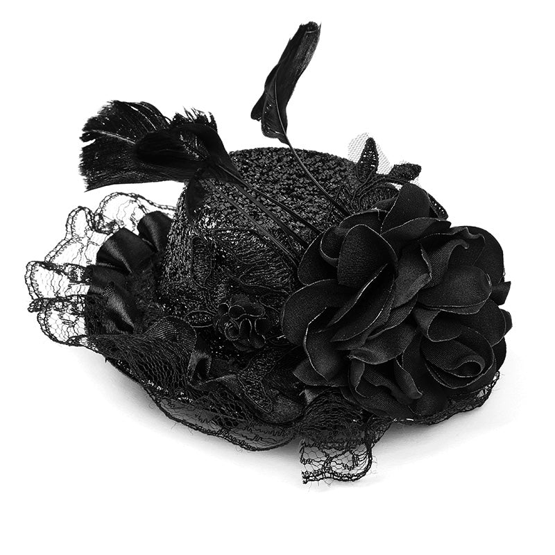 Gothic Lolita Sweet Tiny Black Hat Hair Jewelry/Accessory,  Steampunk Retro