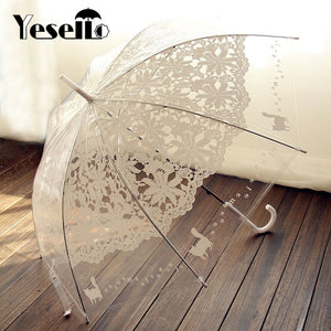 Romantic Lace Design with cats -  Transparent Umbrella