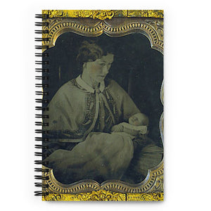 Mother and baby post mortem image on notebook
