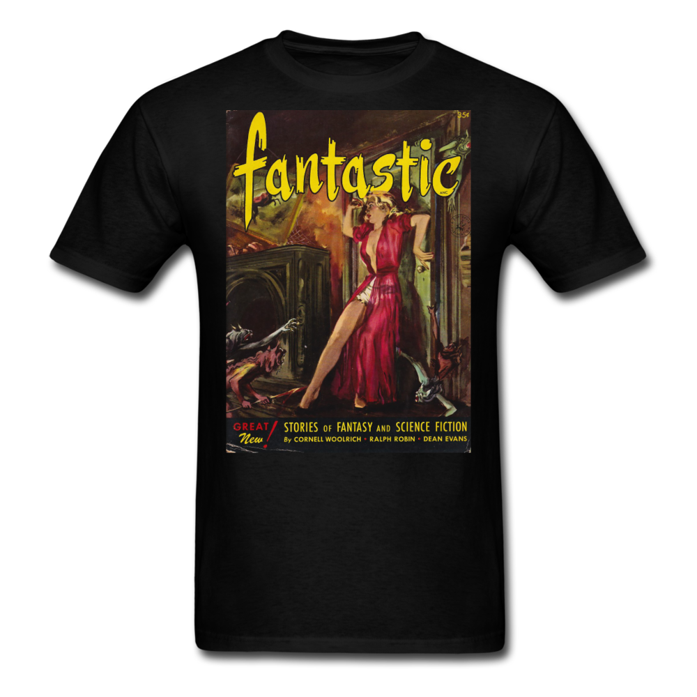 Fantastic! Stories of Fantasy & Science Fiction T-Shirt / great Pulp Magazine cover image - black