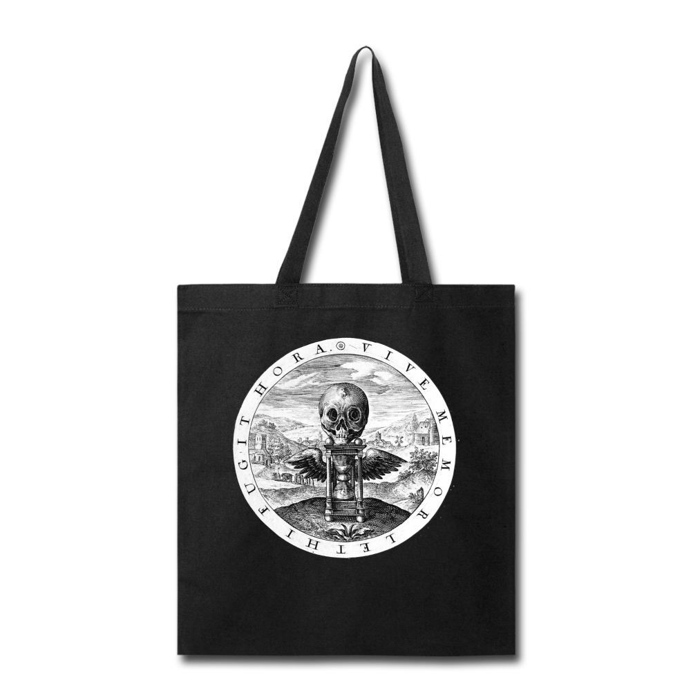 Vive Memor Leti Fugit Hora tote bag - Live Mindful of Death, the Hour Flies - black