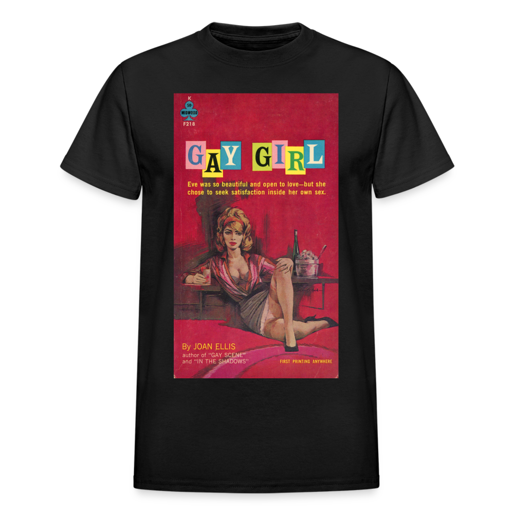 Black Adult T-Shirt - Gay Girl Pulp Fiction Cover - black